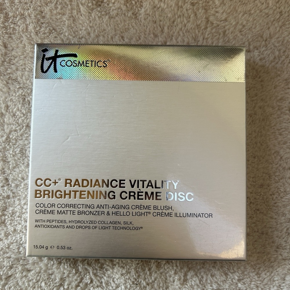 IT Cosmetics CC+ Radiance Vitality Brightening CREME Disc, Naturally Pretty, NEW